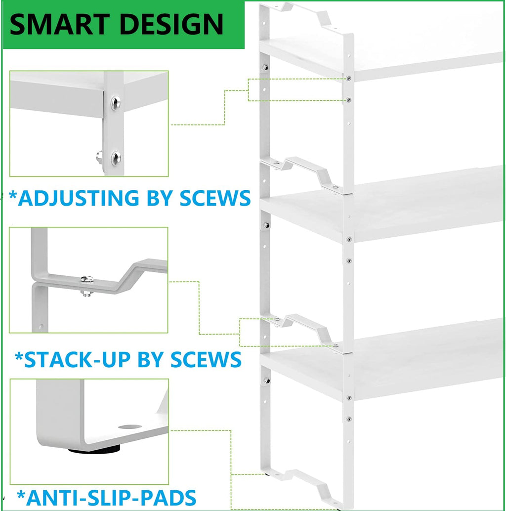 Jojocross Expandable Shelf for Cabinet Organizer Adjustable Stackable Spice Rack at Kitchen and Bathroom more, Counter Countertop Cupboard Organization Pantry Storage(LARGE/3PACKS/WHITE)