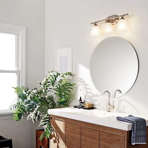 Kichler Ansonia 23" 3 Light Vanity Light with Satin Etched Glass in Chrome