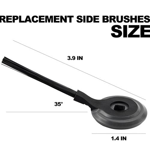 Eiarrnp Replacement Side Brushes, 4 Pack Side Brushes Replacement Part for Shark ION Robot AV751 S87 R85 RV850 R750 Series Suit, Black