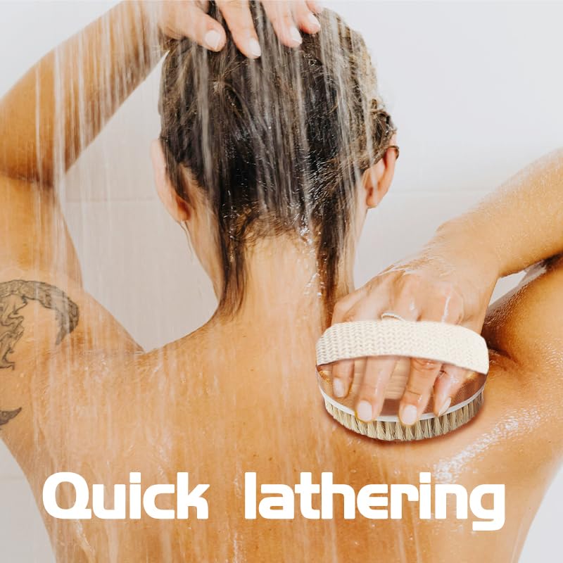 Giova Bamboo Dry Body Brush with Silicone Nodes and Natural Bristles