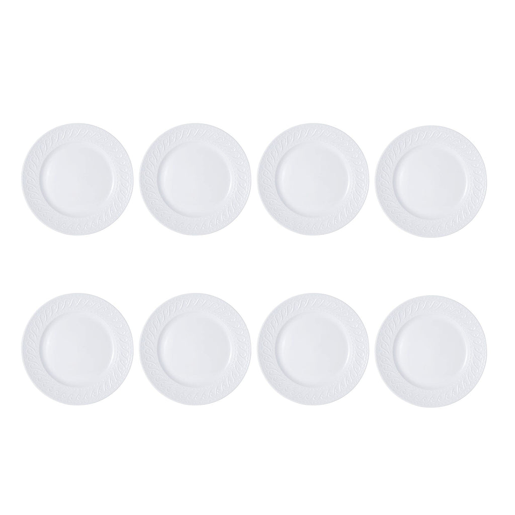 Pfaltzgraff Sylvia 32-Piece White Dinnerware Set, Service for 8, Durable Stoneware Plates, Bowls, and Mugs, Microwave and Dishwasher Safe