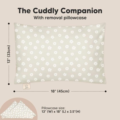 KeaBabies Toddler Pillow - Soft & Breathable 13x18 Travel Pillow with Pillowcase for Kids (Meadow)