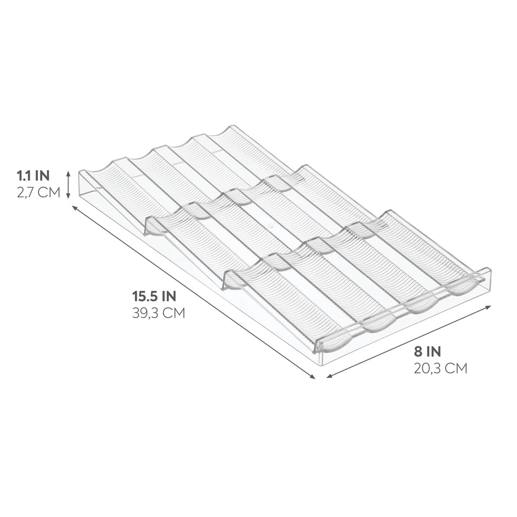 iDesign Linus Spice Rack, Drawer Organizer for Kitchen Storage - Clear