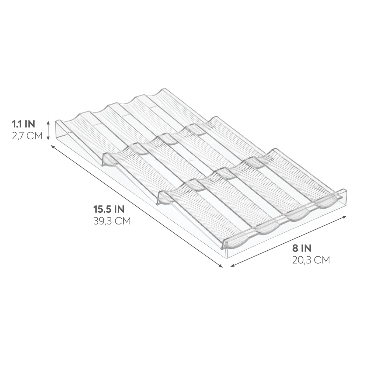 iDesign Linus Spice Rack, Drawer Organizer for Kitchen Storage - Clear