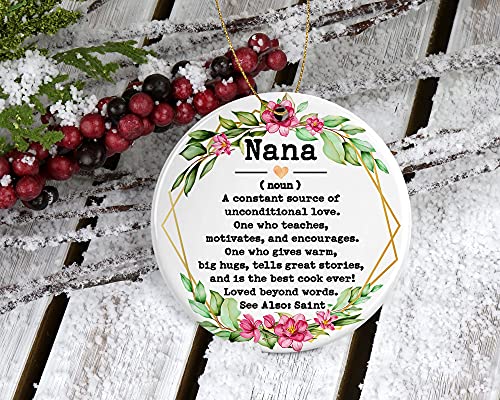 Nana Definition Ceramic Christmas Ornament - Double Sided Keepsake Gift