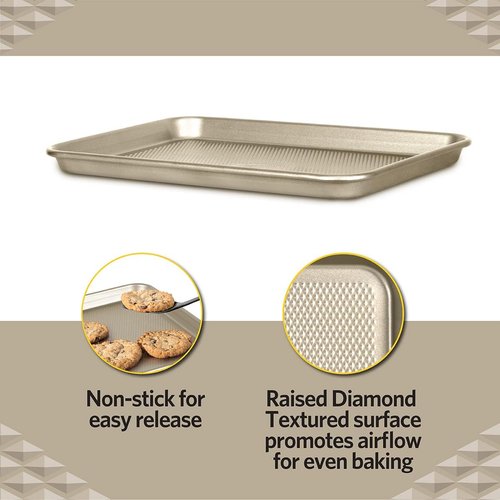 Glad Premium Nonstick Cookie Sheet - Heavy-Duty Baking Pan with Raised Diamond Texture | Medium Size