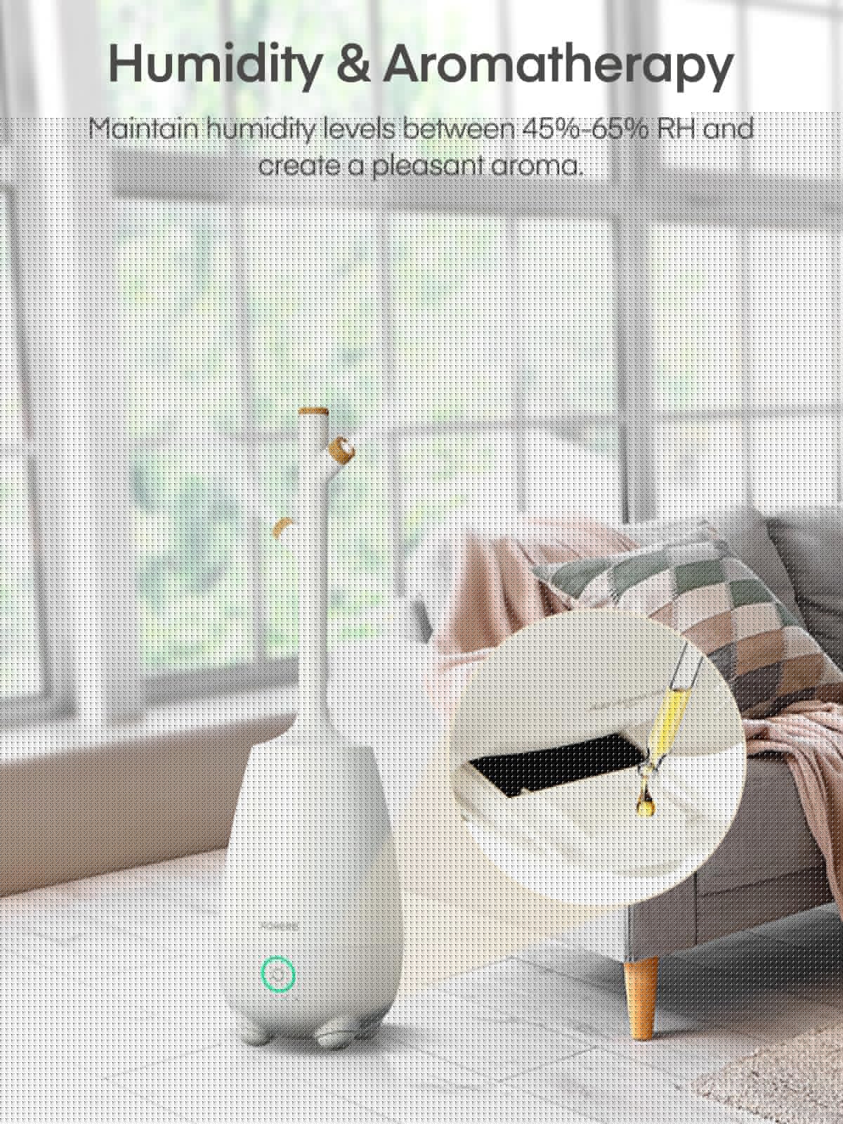 Humidifiers for Bedroom Large Room Home, 5L Quiet Cool Mist Top Fill Humidifier with Essential Oil Diffuser, Remote Control, Smart Humidistat, Sleep Mode, for Baby, Plants, Office, Nursery
