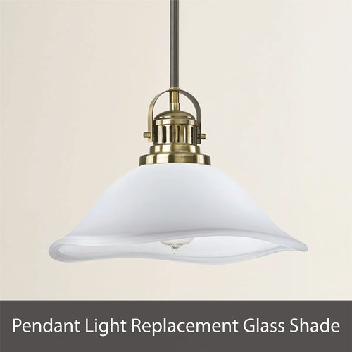 Aspen Creative 23152-11A Clear & Frosted 2 Tone Replacement Glass Shade for Medium Base Socket Torchiere Lamp, Swag Lamp, Pendant, 11-3/4" Diameter x 3-7/8" High, 1 Pack, FROSTED/CLEAR