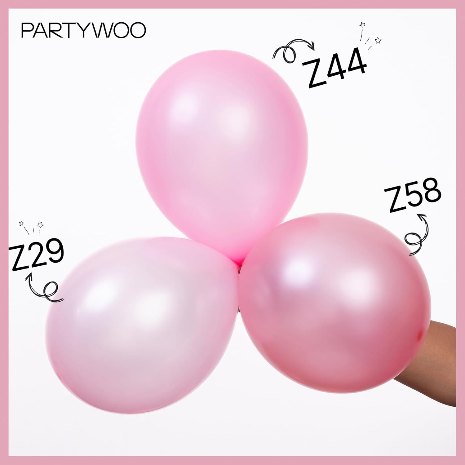 PartyWoo Pearl Pink Balloons - 50 Pcs 12 Inch Light Pastel Latex Helium Balloons for Celebrations