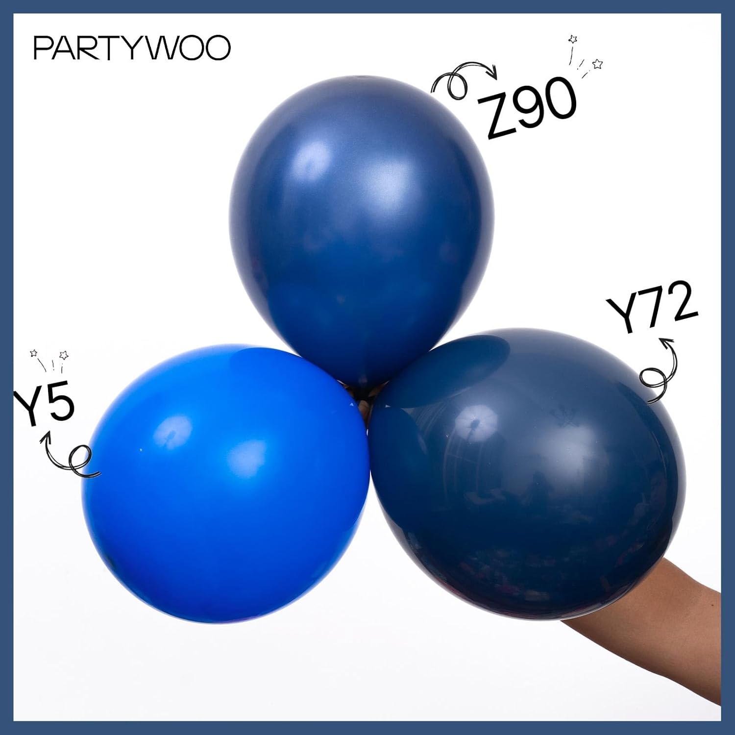 PartyWoo Navy Blue Balloon Arch Kit - 127-Piece Set in Various Sizes for Graduation, Weddings & Birthdays
