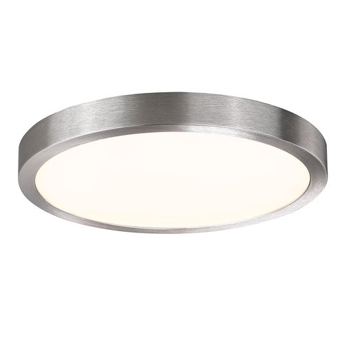 10 Inch LED Flush Mount Ceiling Light Fixture, Super Slim Flush Mount Light for Kitchen, Metal and Glass LED Ceiling Light for Low Ceiling, Hallway, Bathroom, Laundry, Brushed Nickel, 17W, 3000K