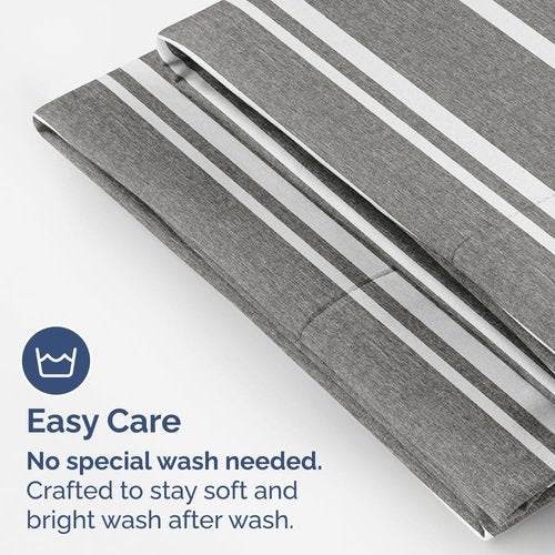 King Pillow Cases by [Brand Name] - Ultra Soft Hotel Quality Covers | Wrinkle-Free & Fade Resistant - 2 Piece Set in Grey Stripes