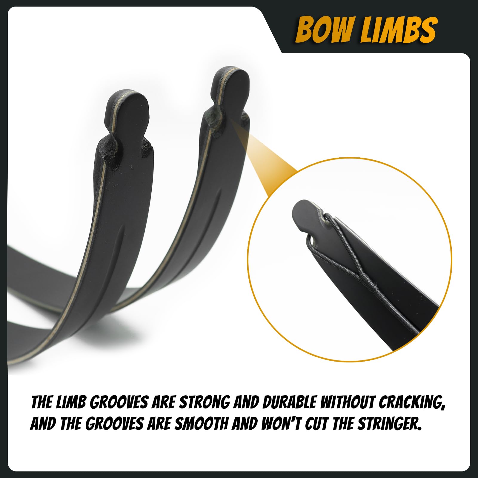 60" Black Hunter Takedown Archery Recurve Bow Set for Adults Youth and Beginners Technical Wood Riser and Laminated Bow Limbs 20-60lbs for Archery Practice Hunting Competition Right Hand (60lbs)