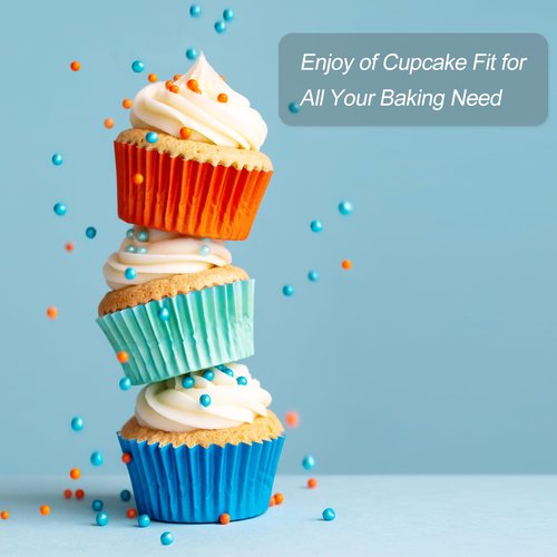HARFINGTON 100 Count Cupcake Liners Green Cupcake Cups Standard Size Muffins Liners Papers Baking Cups Wrappers Greaseproof for Party Wedding Birthday