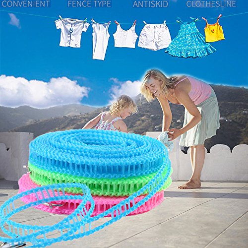 Ytuomzi Windproof Portable Clothesline - 2 Pack (3m & 5m) for Indoor/Outdoor Use