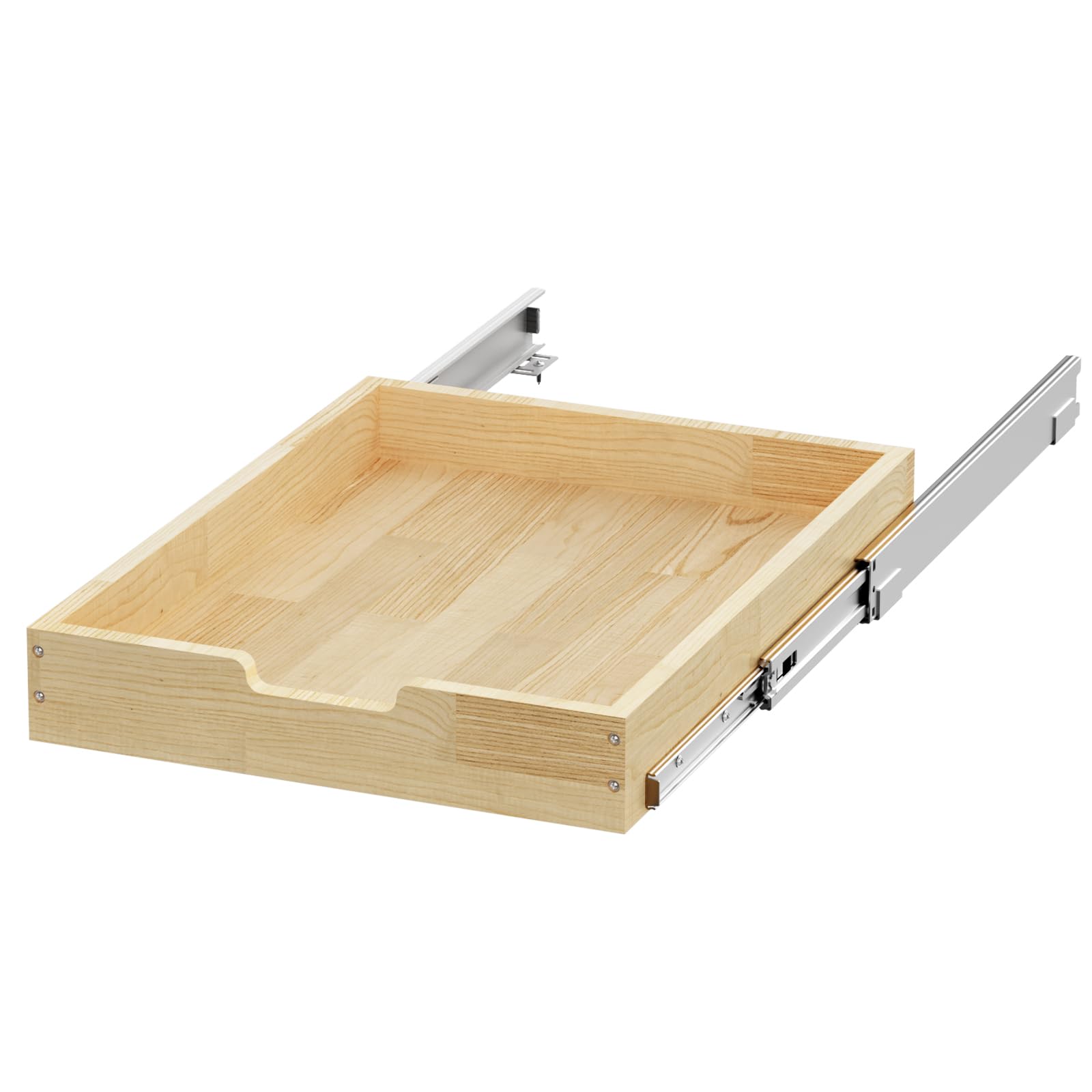 Sikarou Wood Pull Out Cabinet Organizer 26" W x 21" D, Heavy-Duty Sliding Drawers for Inside Cabinets Storage and Organization for Kitchen, Pantry, Bathroom