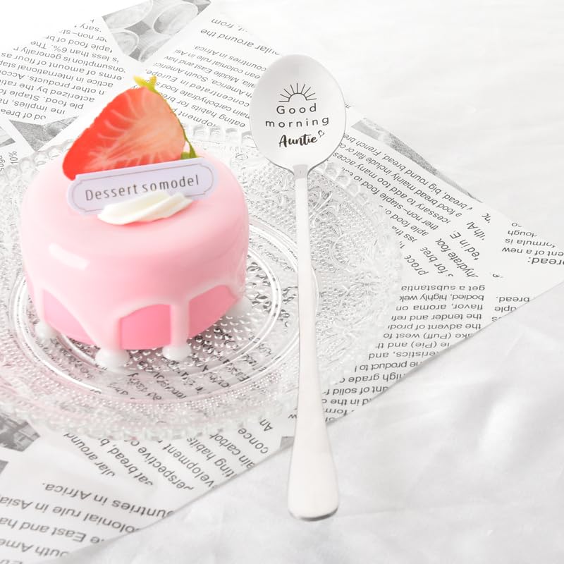 Engraved Stainless Steel Coffee Spoon for Auntie - Perfect Gift