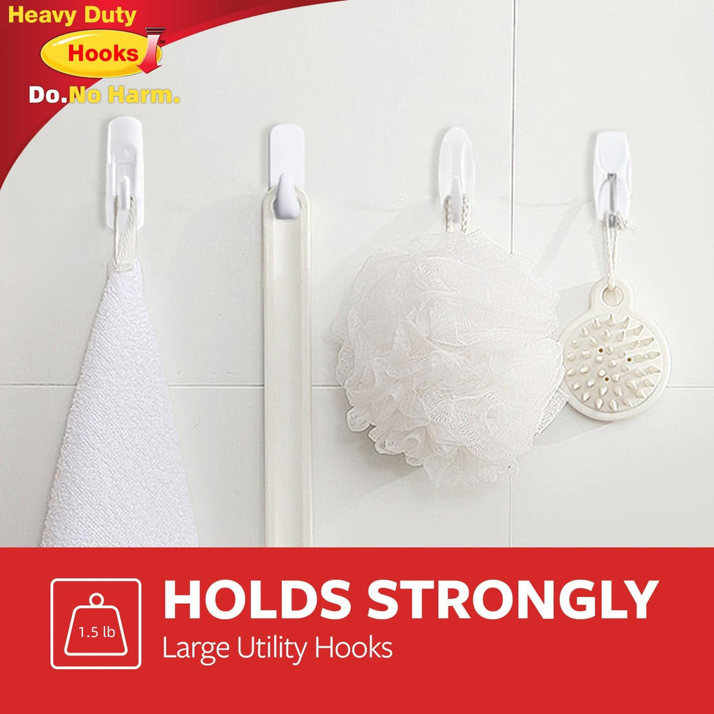 Sinfuo Heavy-Duty Wall Hooks - 32 Small Wire Hooks with 36 Damage-Free Adhesive Strips | Perfect for Keys, Coats, and More