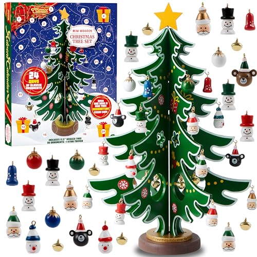 JOYIN 2025 Christmas Advent Calendar, 24 Days Countdown Calendar with Christmas Tree 24 PCS Ornaments for Boys Girls & Kids Party Favors, Classroom Prizes Xmas Gift, Xmas Tree Countdown
