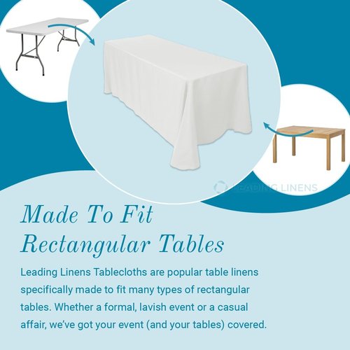 Sparkles Make It Special 10-pcs 60" x 102" Inch Rectangular Polyester Cloth Fabric Linen Tablecloth - Wedding Reception Restaurant Banquet Party - Machine Washable - Ivory