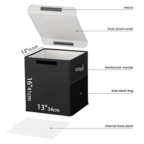 ADEHMDA 40L Large Toy Storage Box with Lid, Large Toy Box Chest for Kids, Girls and Boys, Nursery Room and Living Room, 13"x13" x16" - Black