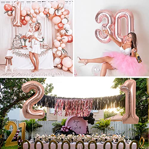 40 Inch Rose Gold Number 1 Balloon - Foil Mylar Birthday Decoration