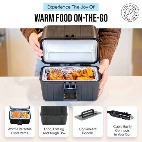 ZONETECH Heating Lunch Box - Premium Quality Electric Insulated Lunch Box Food Warmer Perfect for Picnics, Travelling, and On-site Lunch Break (2-Pack)