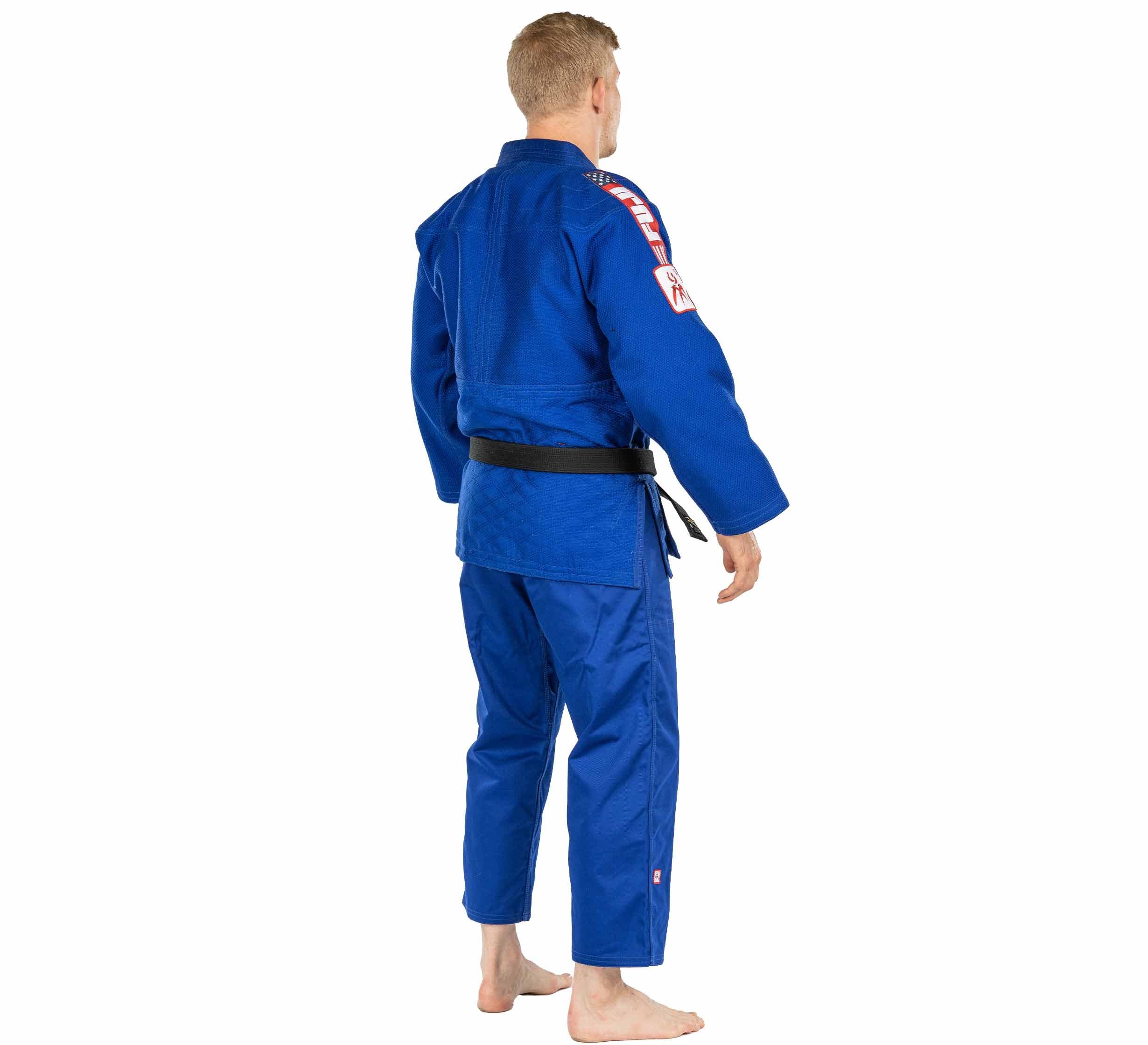 Fuji USA Judo Single Weave Judo Gi Uniform - Kids & Adults Cotton Training Gi for Judo and Karate, Blue, Size 5