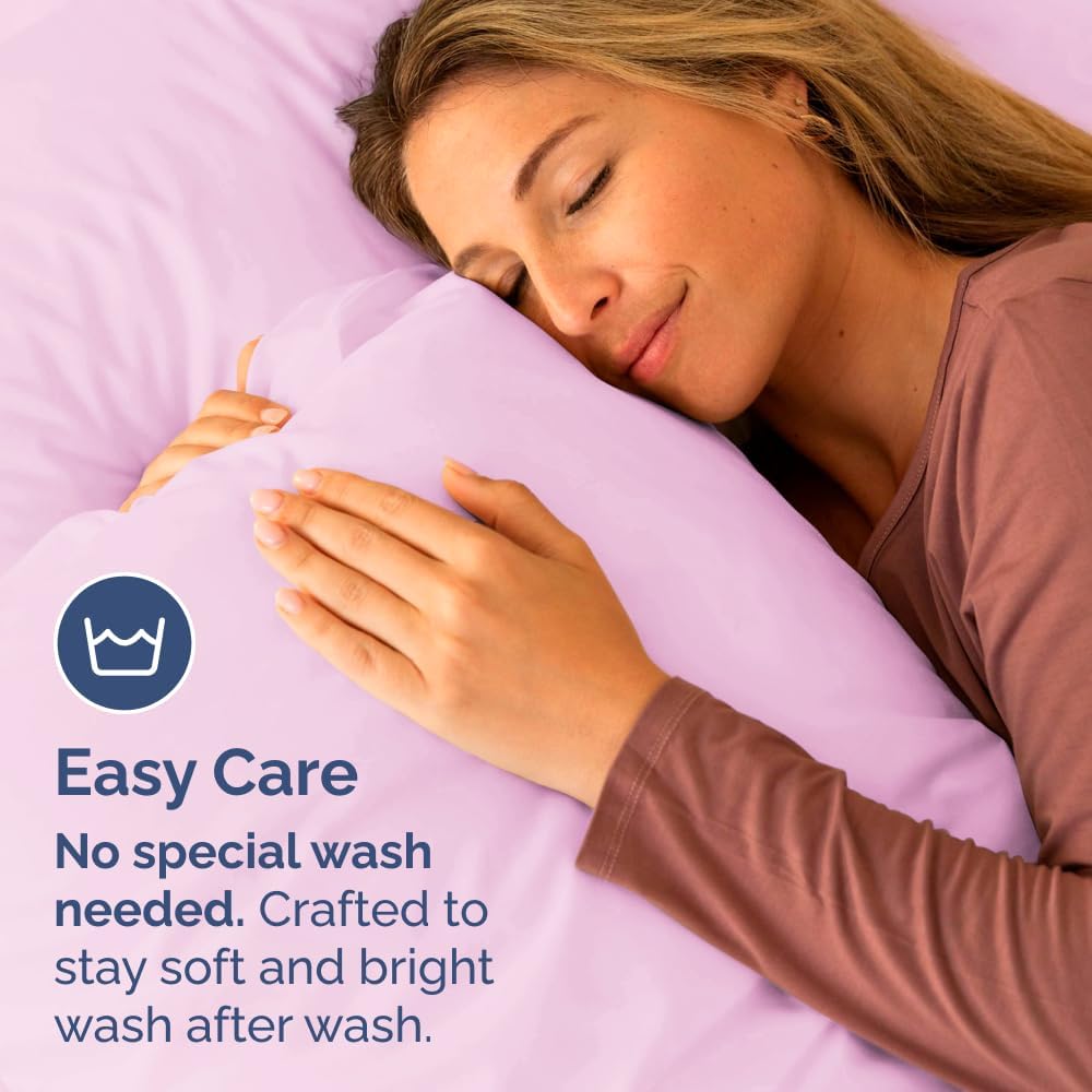 Standard Pillow Cases by Hotel Quality - Ultra-Soft, Wrinkle-Free & Stain Resistant - Light Pink, Set of 2