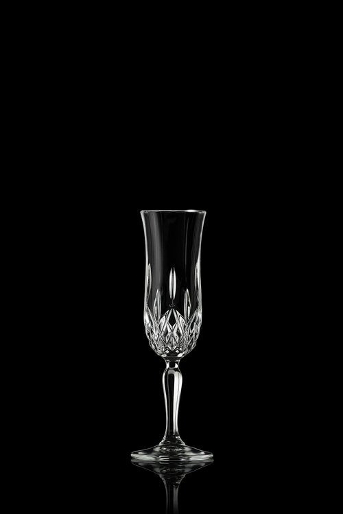 Barski Toasting Flute Glass -Champagne - Flutes - Set of 6 Flute Crystal Glasses - Wedding Toasting Flutes - Designed - 4.4 oz Made in Europe