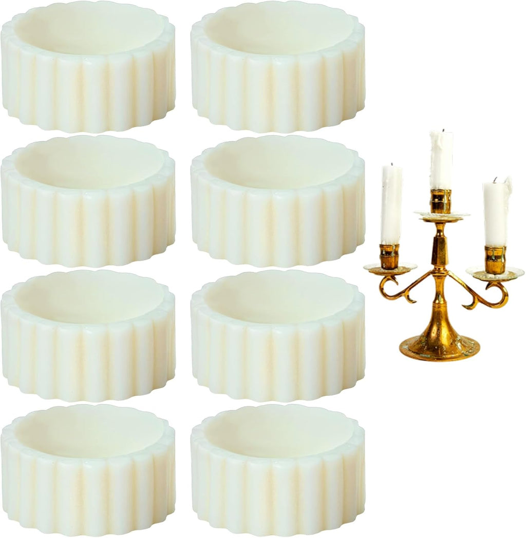 Skiennix Silicone Taper Candle Holders - 8PCS Rubber Gripper Rings for Weddings & Home Decor