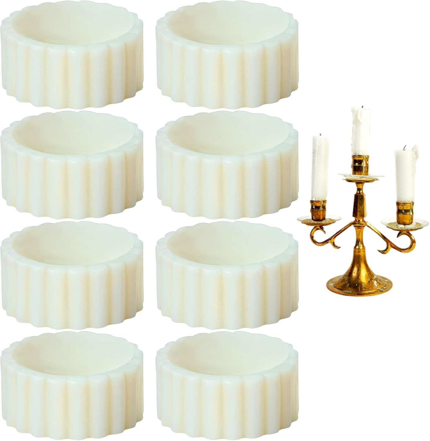 Skiennix Silicone Taper Candle Holders - 8PCS Rubber Gripper Rings for Weddings & Home Decor