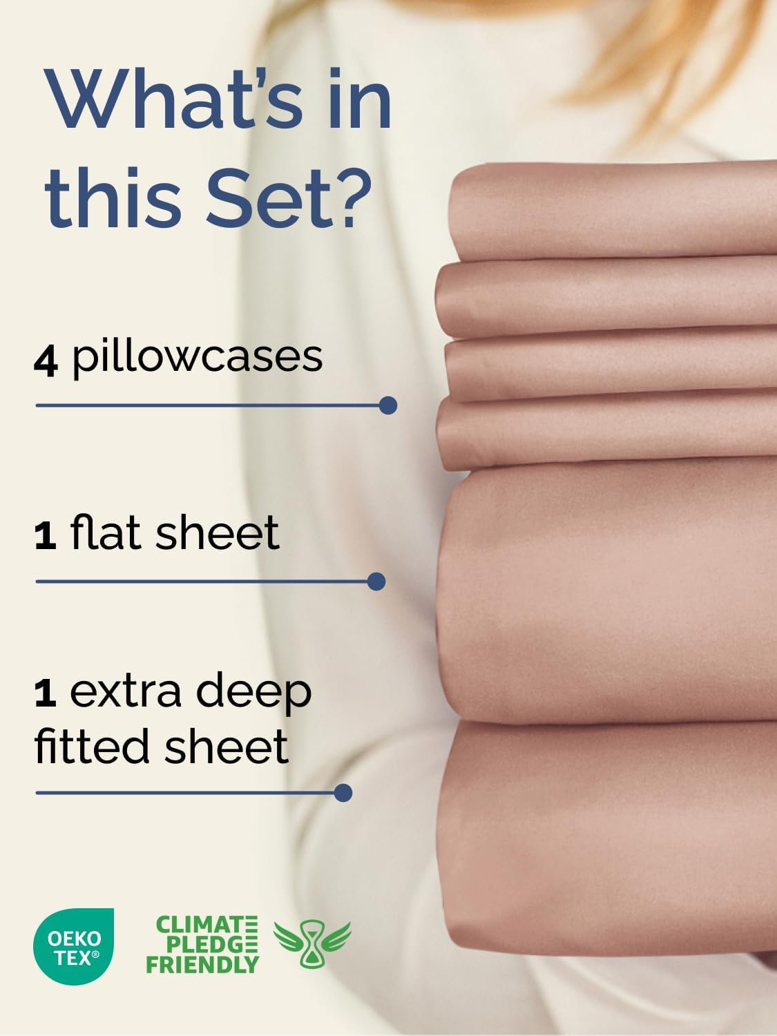 Skiennix Extra Deep King Sheet Set - 6 Piece Cooling & Breathable Bedding - Soft, Wrinkle-Free Mauve