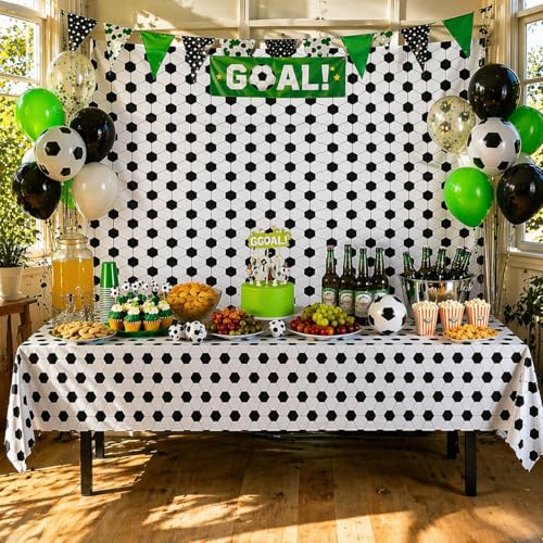 Chris.W Multi Color Soccer Table Cloths - 3 Pack Party Decorations