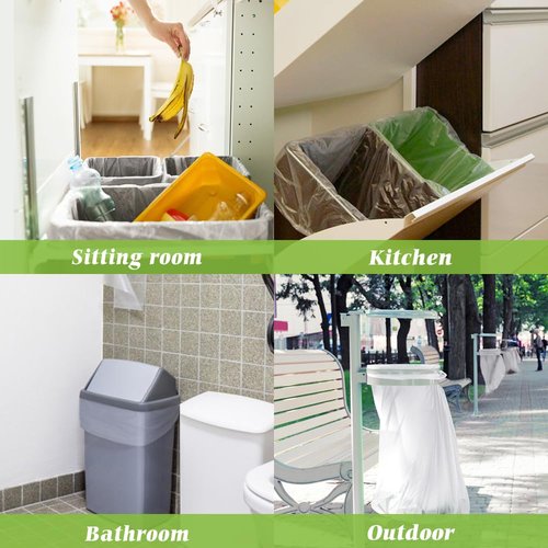 10 Gallon 100 Counts Medium Trash Bags Garbage Bags by Teivio, Bathroom Trash Can Bin Liners, Plastic Bags for home office kitchen, Clear