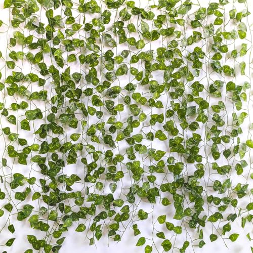 MVOVM 12 Pack Artificial Ivy Garland - 7ft Fake Greenery for Wedding & Home Decor