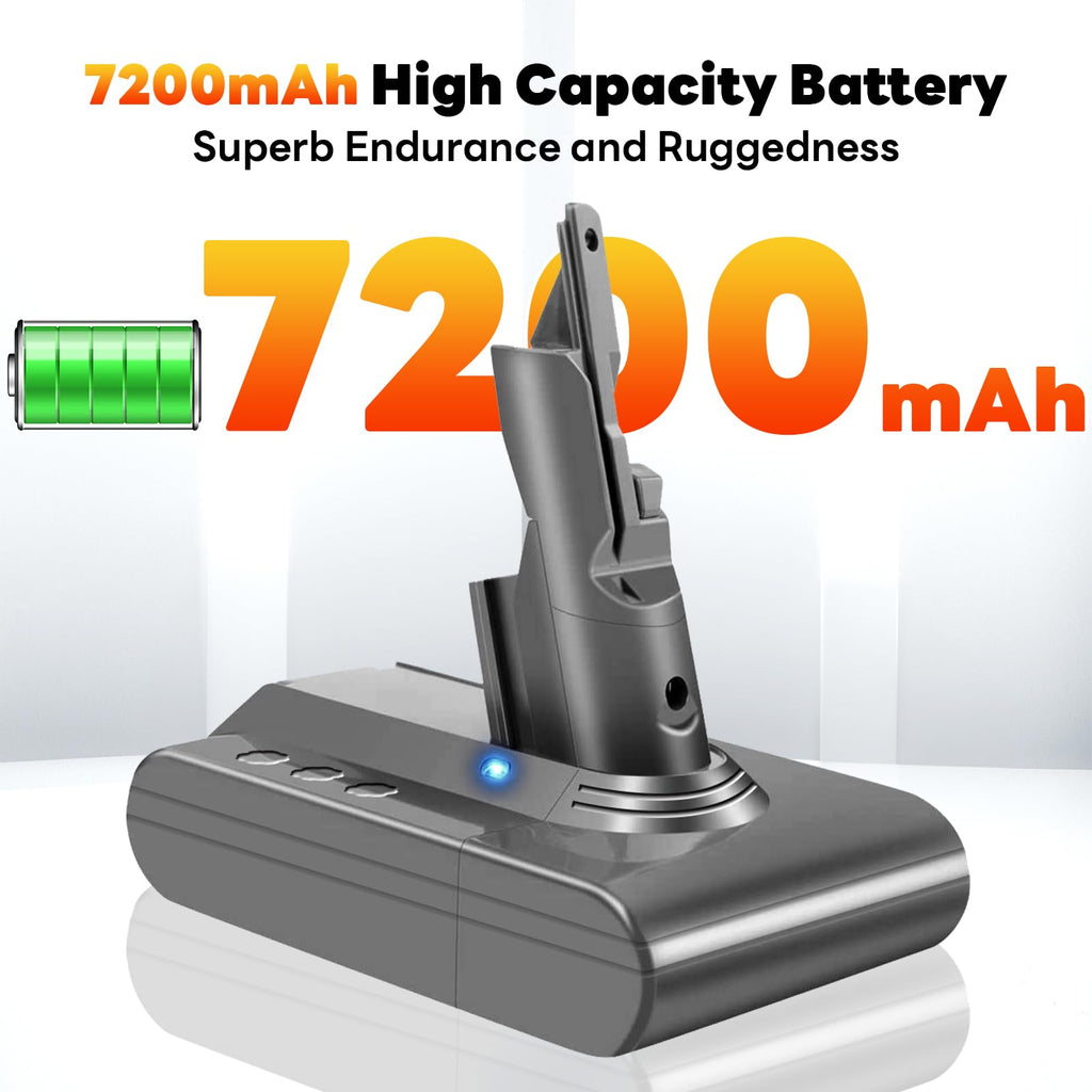OHZHAO 7200mAh Long-Lasting V7 Battery Compatible with Dyson SV11 V7 Motorhead/Extra/Animal‌/Trigger/Mattress/Absolute Handheld Vacuum Cleaners, 2026 Upgrade V7 Replacement Battery
