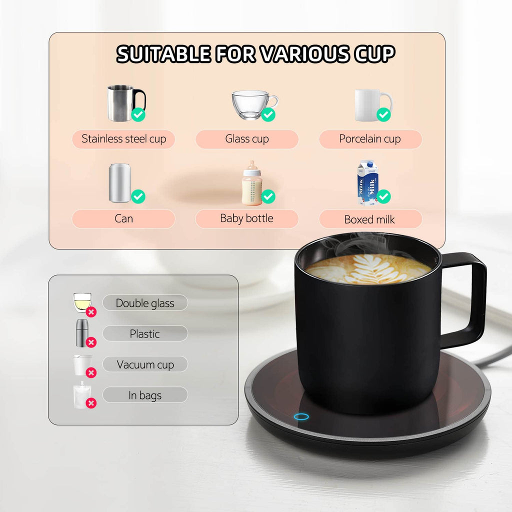 Jisile Candle Warmer, Coffee Mug Warmer, Coffee Cup Warmer with Pressure-Induced Auto ON/Off, Beverage Warmer Plate for Milk Tea, Coffee Accessories for Home Office Desk