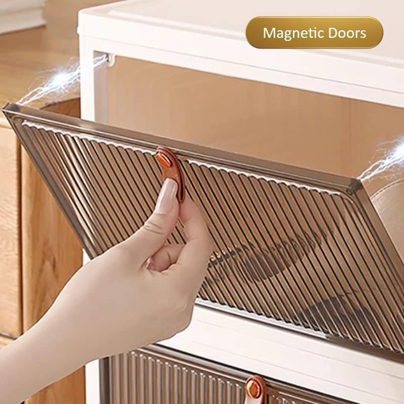 YASONIC 3-Tier Foldable Plastic Storage Rack - Versatile Organizer for Kitchen, Closet & Laundry (Off White)