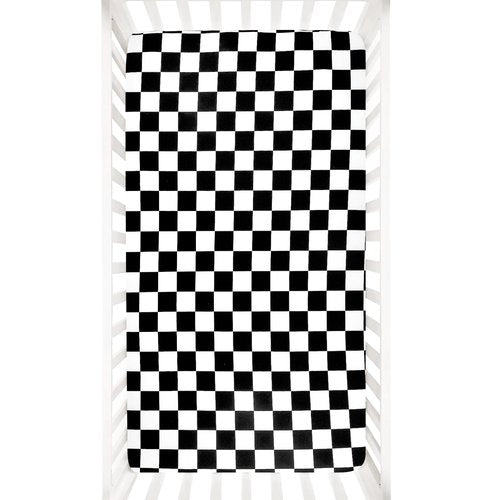 DILIMI Fitted Crib Sheets for Baby Boys and Girls, Ultra-Soft Breathable Baby Crib Sheet Fits Standard Crib and Toddler Mattress, Black Checkered