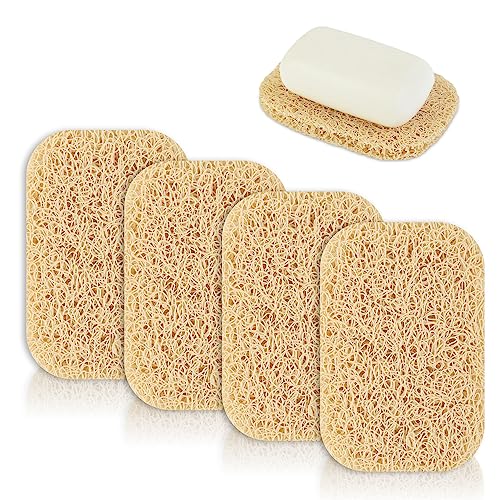 4-Pack Non-Slip Soap Saver Pads for Bar Soap - Self-Draining & Easy to Clean