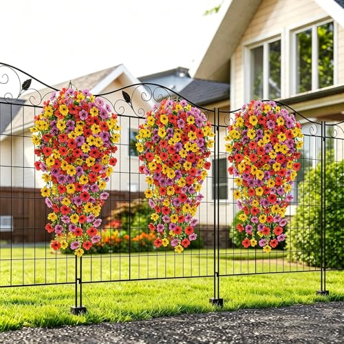Artificial Flowers for Outdoors UV Resistant Hanging Flowers - Mix Color, 4 Pack