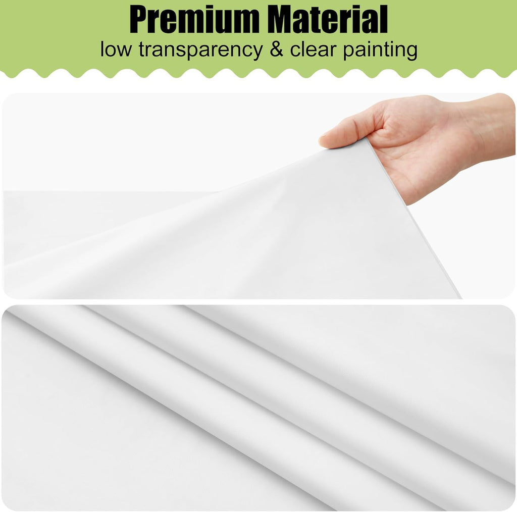 Smiry Disposable Table Cloths - Waterproof Plastic Rectangle Covers | 54 x 108 Inch, 3 Pack, White