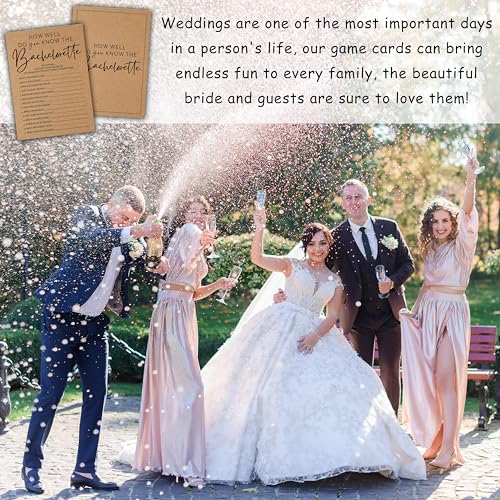 Bachelorette Party Game Cards Rustic Kraft Bridal Shower Activity 25 Pack