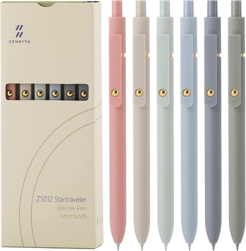 Ddaowanx Gel Pens - 6 Pcs Fine Point Black Ink Pens for Smooth Writing | Cute Office Supplies
