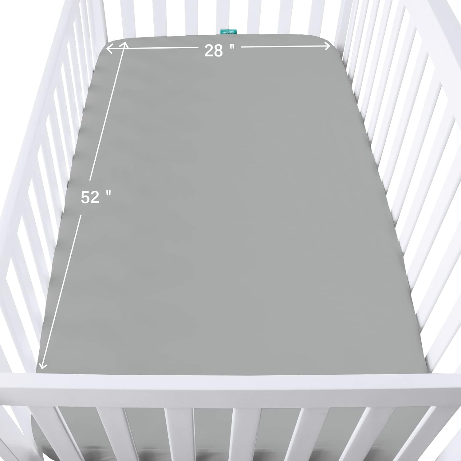 Skiennix Waterproof Crib Sheets - Ultra Soft & Breathable Toddler Mattress Protector | 2 Pack, Grey