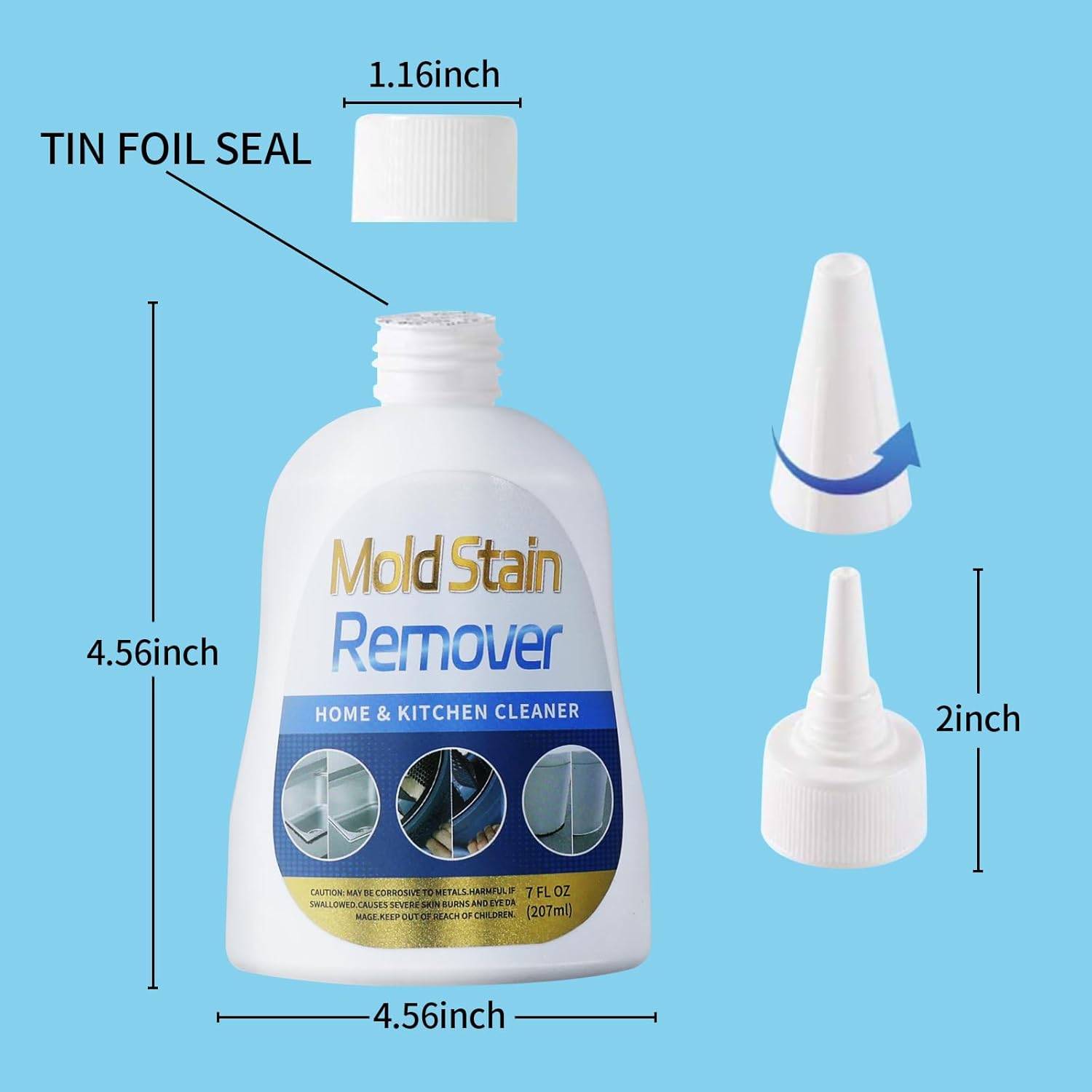 Skiennix Washing Machine Cleaner - Heavy Duty Stain Removal Gel for Appliances & Grout (7 fl oz)