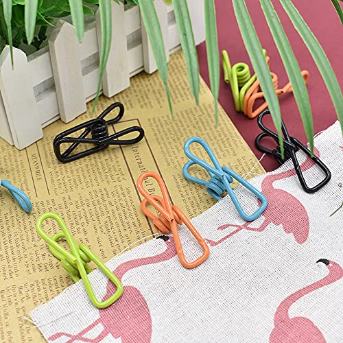 50 Pack Vinyl-Coated Steel Utility Clips for Laundry & Crafts