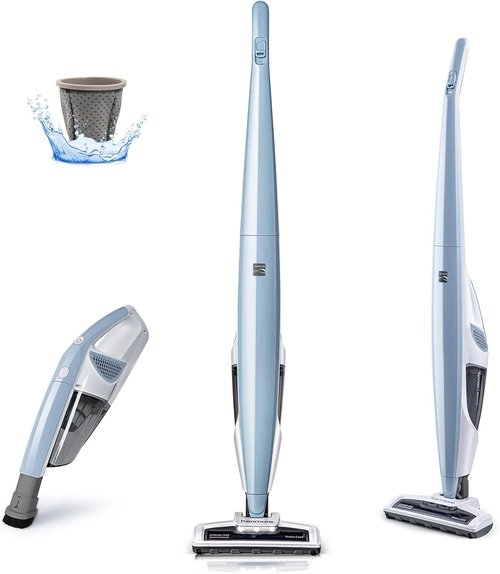 Kenmore DS1020 Cordless Stick Vacuum - Lightweight 2-in-1 Handheld with LED Headlight & 2-Speed Control, 16V, Gray-Blue