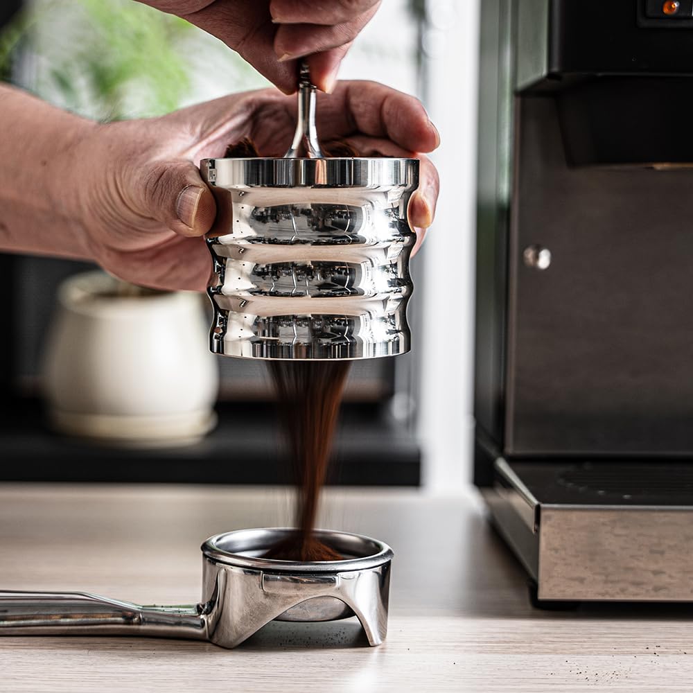 CafeSing COD Espresso Shaker, All Stainless Steel, Coffee Dosing Funnel, Powder Container, Fits 58mm Portafilter Basket